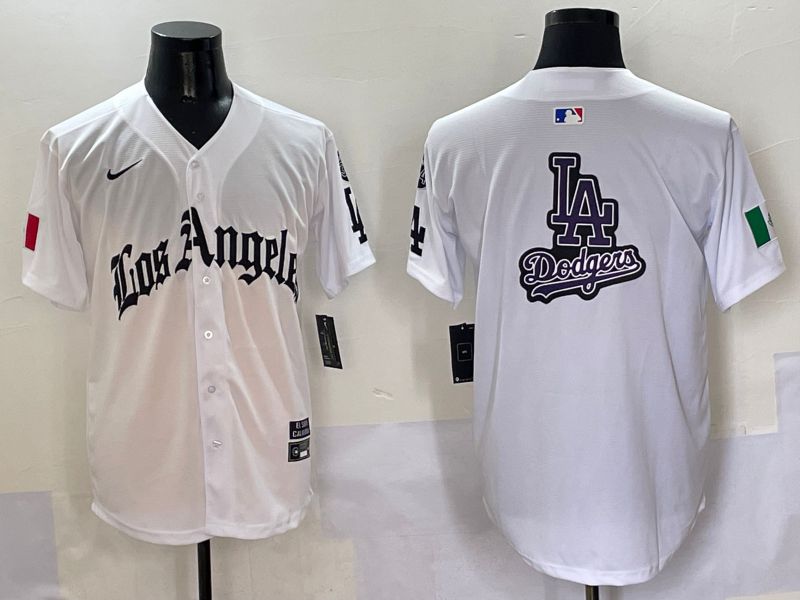 Men Los Angeles Dodgers Blank White Five generations Joint Name 2025 Nike MLB Jersey style 22